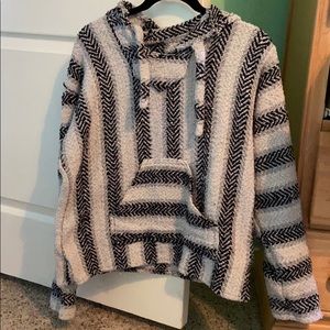 Baja hoodie/“drug rug”/Mexican threads sweatshirt